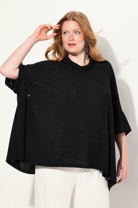 Actual product image Ulla Popken Sparkling Draped Collared Tee (42, 44, 46, 48)