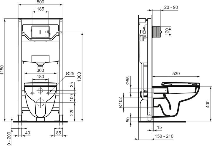 Productafbeelding Ideal Standard IDS WC-element PROSYS 120 M