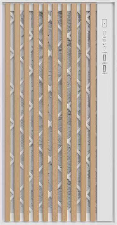 Immagine prodotto Itek Boitier Moyen Tour ATX Woody avec panneaux vitrés (Blanc/Marron) (mATX, Mini-ITX, ATX)