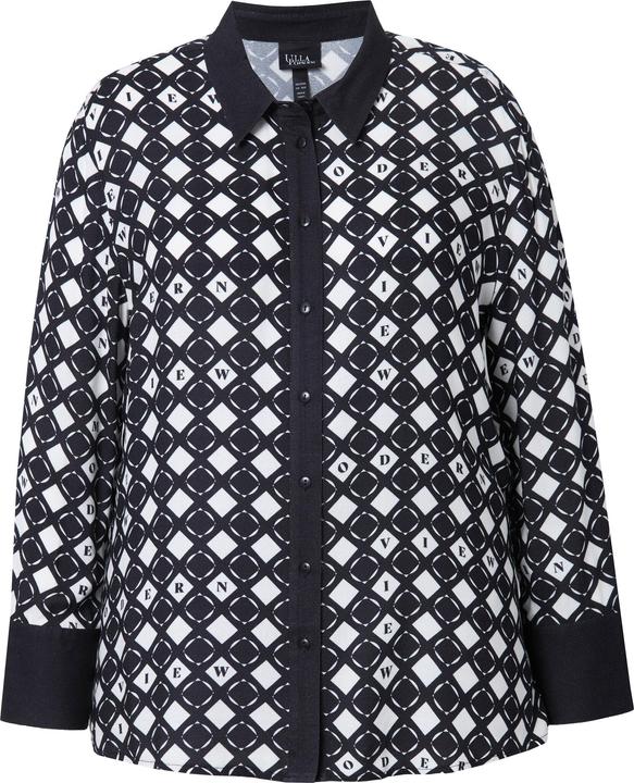 Produktbild Ulla Popken Hemdbluse, grafischer Druck, Hemdkragen, Langarm (62)