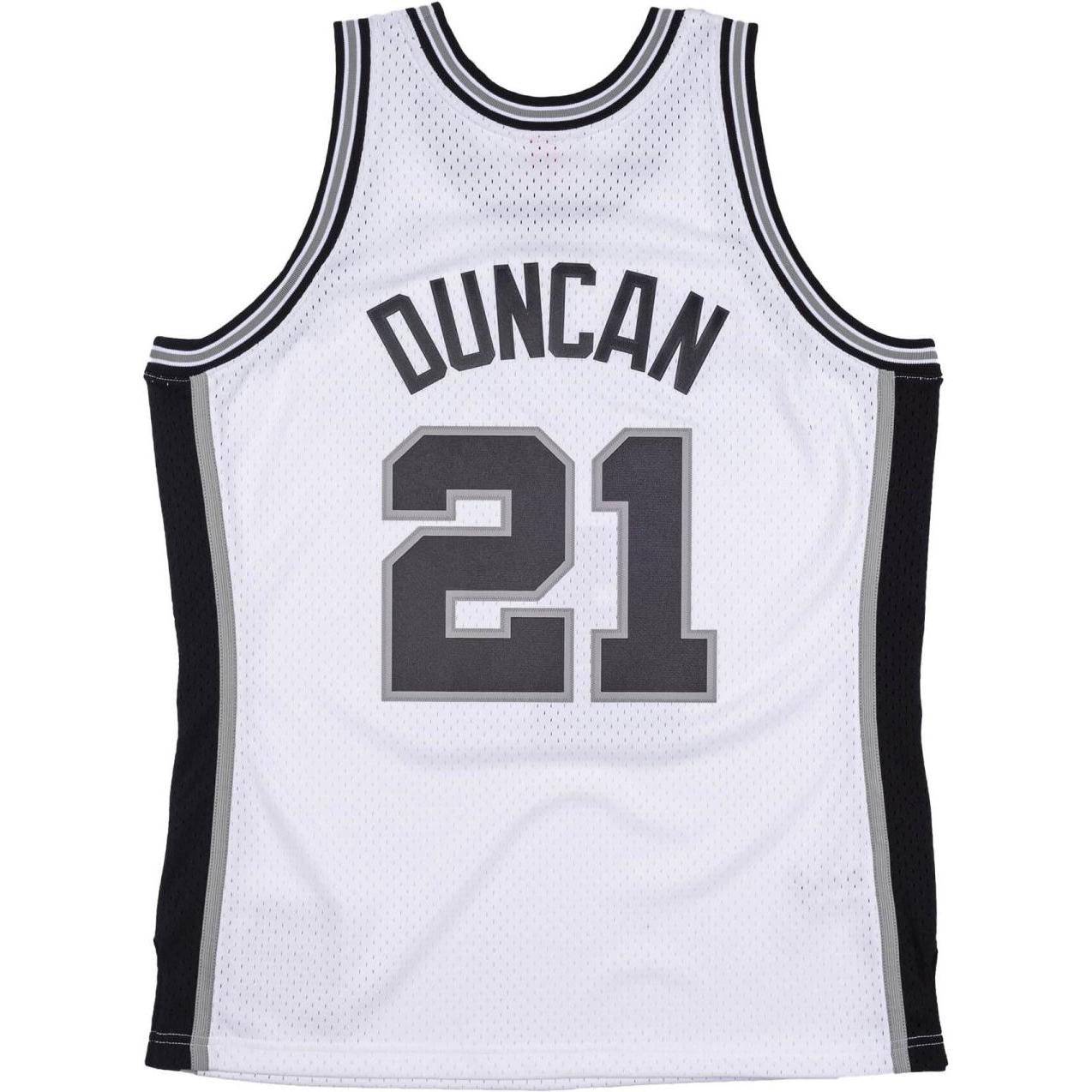 Thumbnail - Mitchell & Ness, Herren, Sportshirt, Swingman Mesh Jersey San Antonio Spurs 1998-99 Tim Duncan L (L), Weiss, L