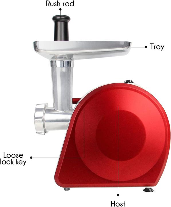Produktbild Edihome Elektrischer Fleischwolf mit Wurstfüller & 3 Schneidplatten