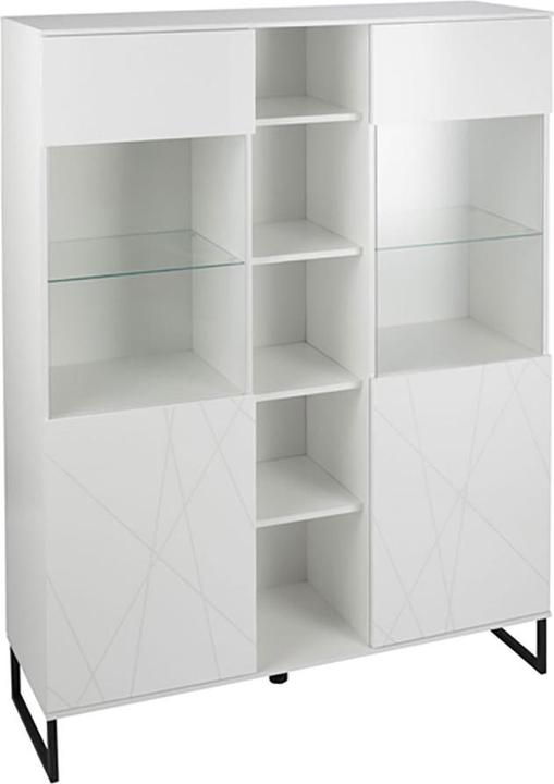 Produktbild Ebuy24 Vitrinenschrank Akai weiss (129 x 42 x 168 cm)