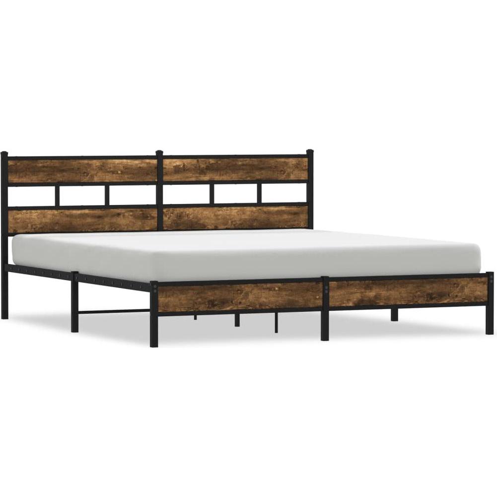 VidaXL, Bett, Metallbett Bett Bettgestell Lattenrost Doppelbett ohne Matratze 193x203cm (193 x 203 cm)