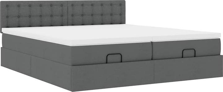 Immagine prodotto vidaXL Letto ottomano con materassi grigio scuro 200x200 cm struttura letto in tessuto (200 x 200 cm)