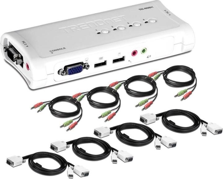 Produktbild Trendnet TK-409K KVM Switch 4-Port USB Kit mit Audio
