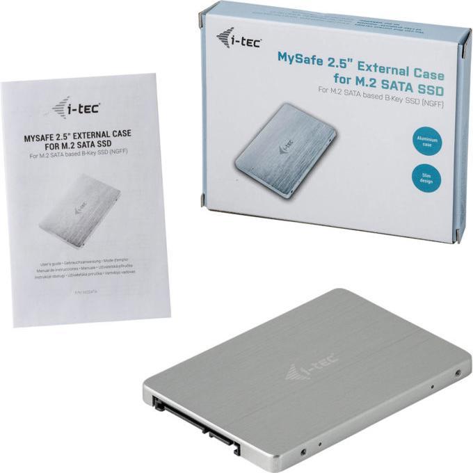 Produktbild i-tec SATA MySafe 6,4cm/2,5Zoll Gehaeuse mit Adapter nach SATA M.2 Festplatten SATA bis zu 6 Gbps Alucase (2.5", M.2)