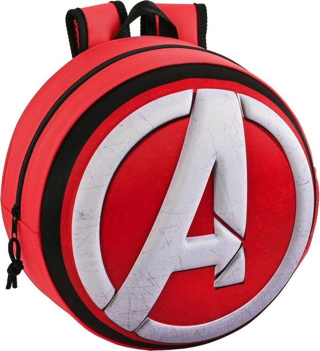 Schulrucksack 3D The Avengers Rot Schwarz Weiss (31 x 31 x 10 cm) (10 l)