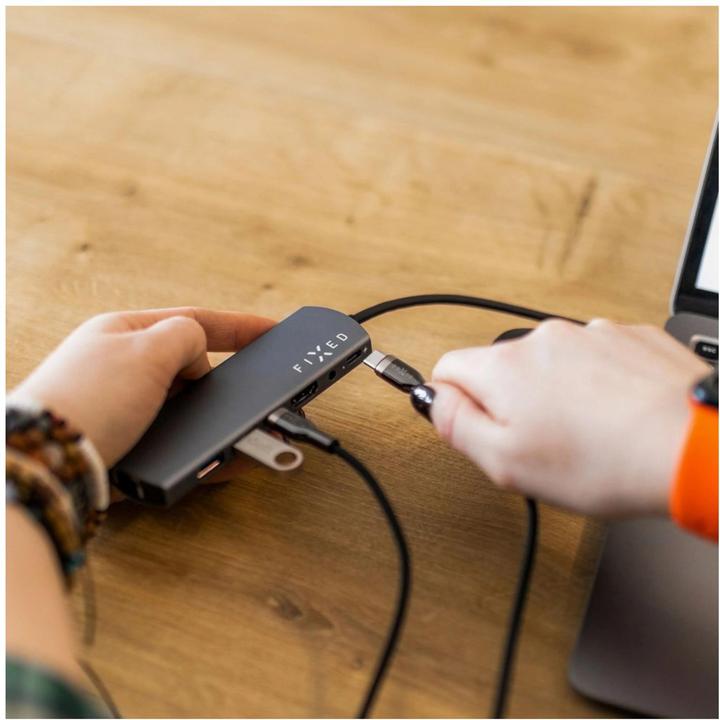 Actual product image Fixed Braided Cable USB-C/USB-C, 1,2m, 100W, black (1.20 m, USB 2.0, 100 W)