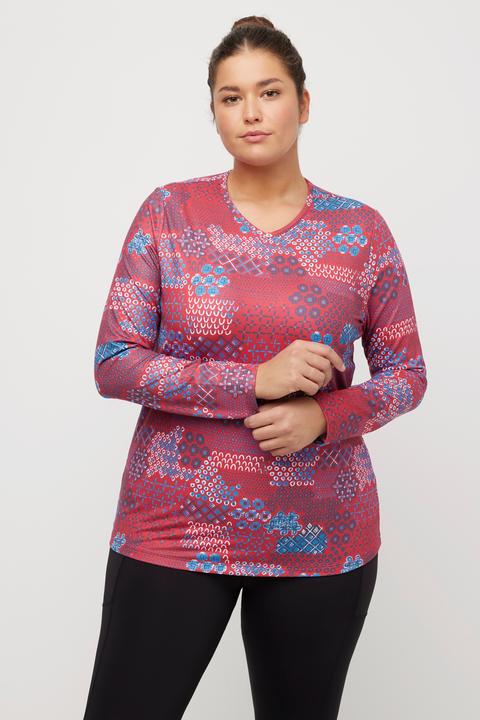 Actual product image Ulla Popken Graphic Print Recycled Polyester Quick Dry Stretch Top (46, 48)