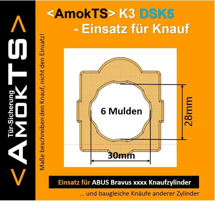 Actual product image AmokTS Türsicherungs-Einsatz, K3-DSK5