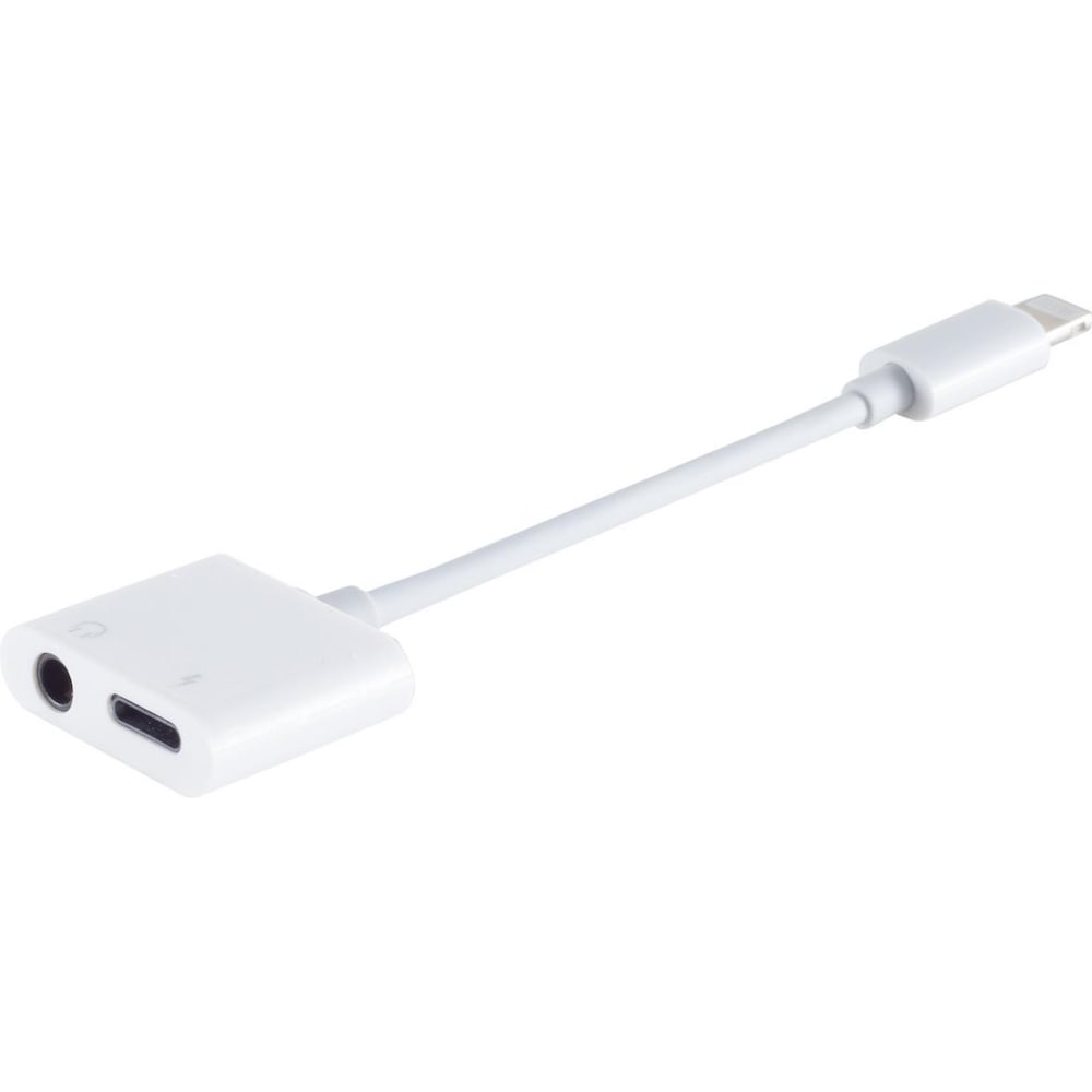 Shiverpeaks S/CONN maximum connectivity 8-Pin Stecker auf 3,5mm Audio und 8-PIN Buchse mit Ladefunktion, weiss, Audio Ka...