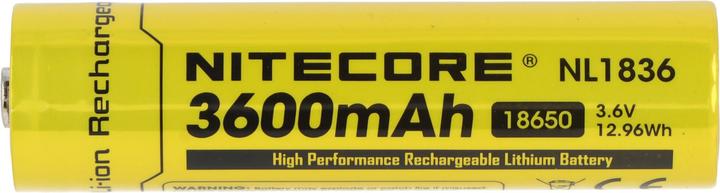 Produktbild Nitecore Li-Ion Akku Typ 18650 mit 3600mAh NL1836 mit Schutzschaltung, 69,8mm x 18,6mm