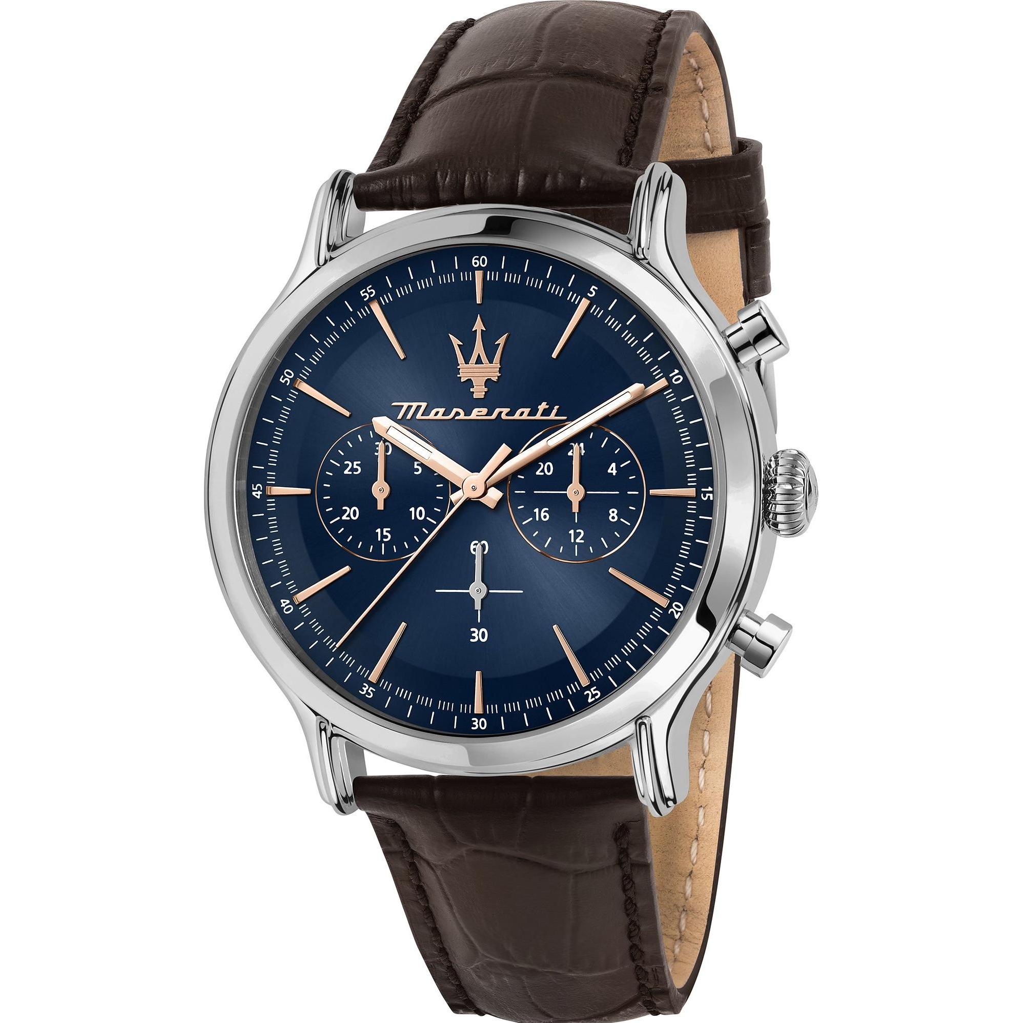 Maserati, Armbanduhr, Epoca, Silber, (Chronograph, 42 mm)
