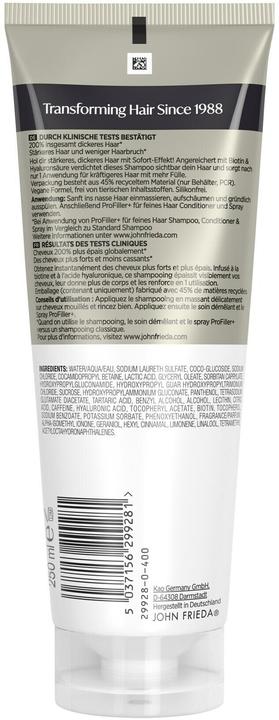 Actual product image John Frieda PROFiller+ Thickening Shampoo 250ml (Liquid shampoo, 250 ml)