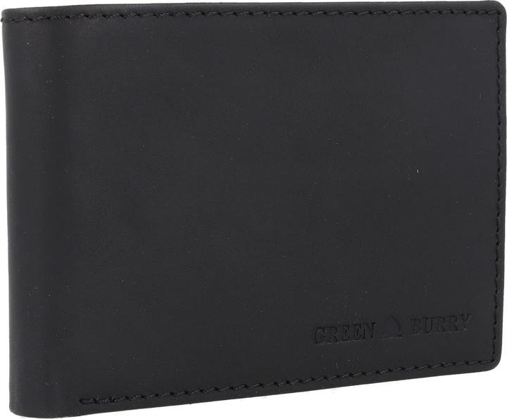 Actual product image Greenburry Pure Black wallet RFID protection leather 12.5 cm