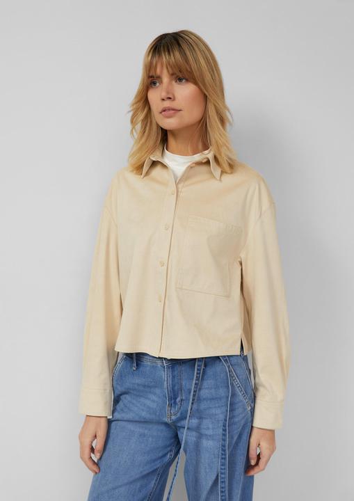 Immagine prodotto s.Oliver Bluse Verkürzte Hemdbluse in Velours-Optik (36)