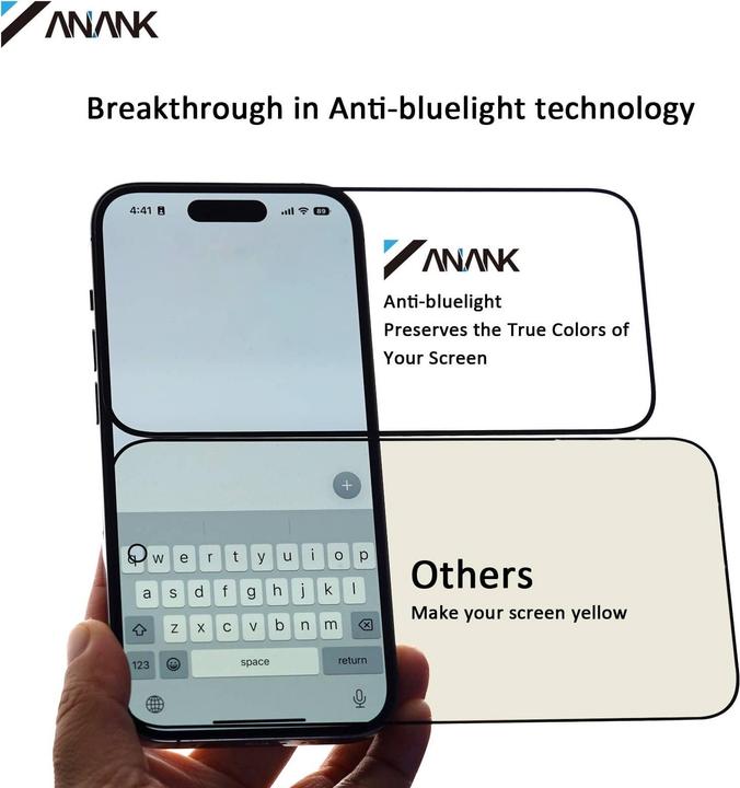 Actual product image Anank 2.5D Transparentes EyeSafe Edition - Anti-Blaulicht Panzerglas für iPhone 16 (1 Piece, Apple iPhone 16)