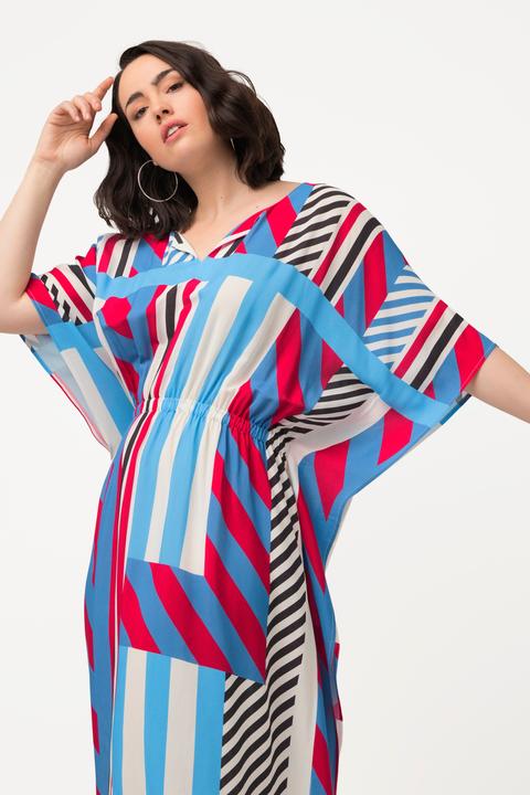 Image du produit Ulla Popken Robe midi oversize, imprimé graphique. Col rond et manches courtes. (46, 48)