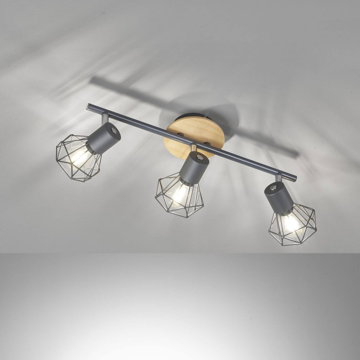 Produktbild Fischer & Honsel Honsel Ran Spotschiene 3-fach E14 grau 21387 (E14)