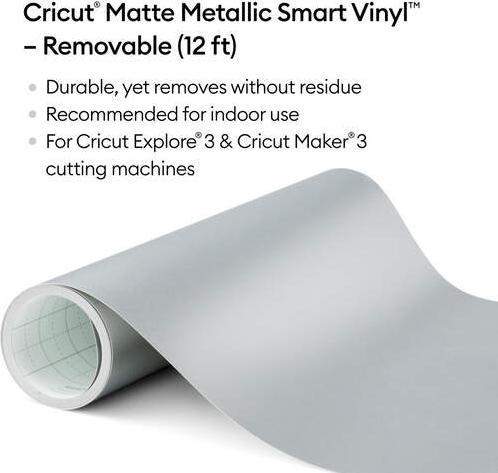 Produktbild Cricut Smart Vinyl Removable 33x366cm Mat Silver (P)