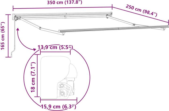 Produktbild vidaXL Aussenschattierung (2.50 m)
