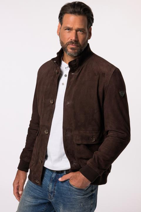 Image du produit JP1880 Veste en cuir, daim, col montant, patte de boutonnage (3XL)