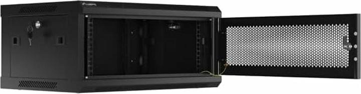Produktbild Lanberg Nástěnná jednodílná skříň 19", 4U/600x450, (v rozloženém stavu), perforované dveře, černá ( (4 HE, 19 Zoll Rack)
