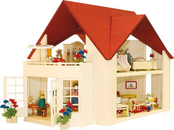 Produktbild Rülke Mini Poppenhuis, Houtkleur, Rood