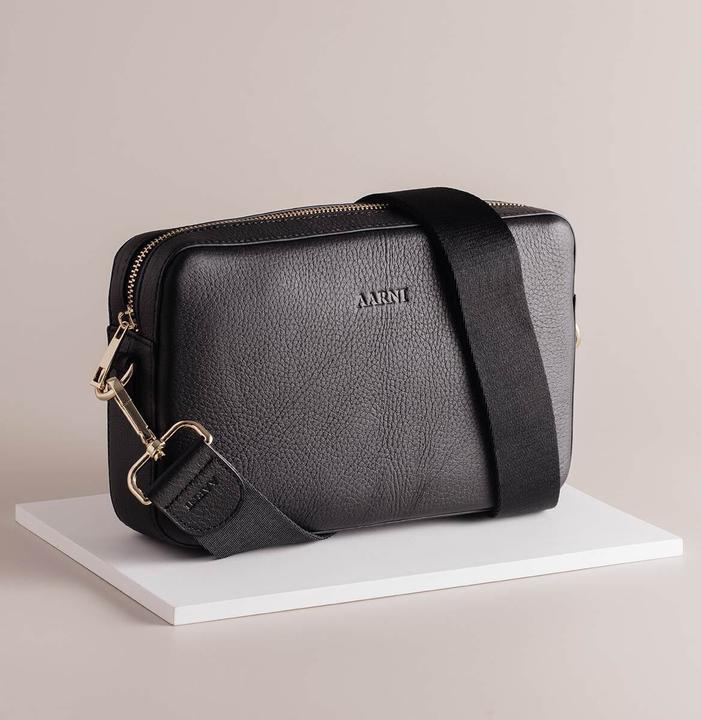 Actual product image Aarni Large Crossbody Bag, black/gold