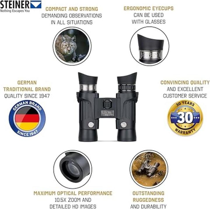 Immagine prodotto Steiner Binocolo Wildlife 10.5x28 (10.50 x, 28 mm)