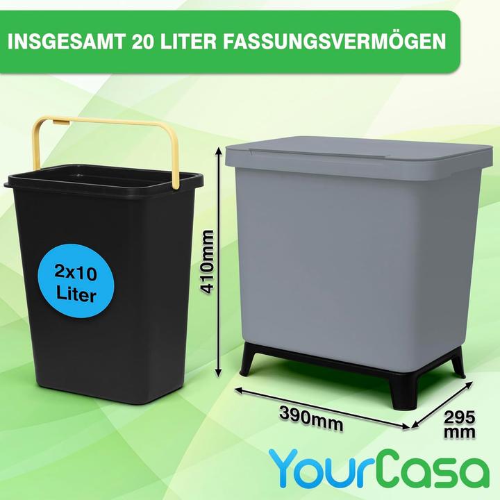 Produktbild YourCasa Mülltrennsystem mit 2 Fächern (20 l)
