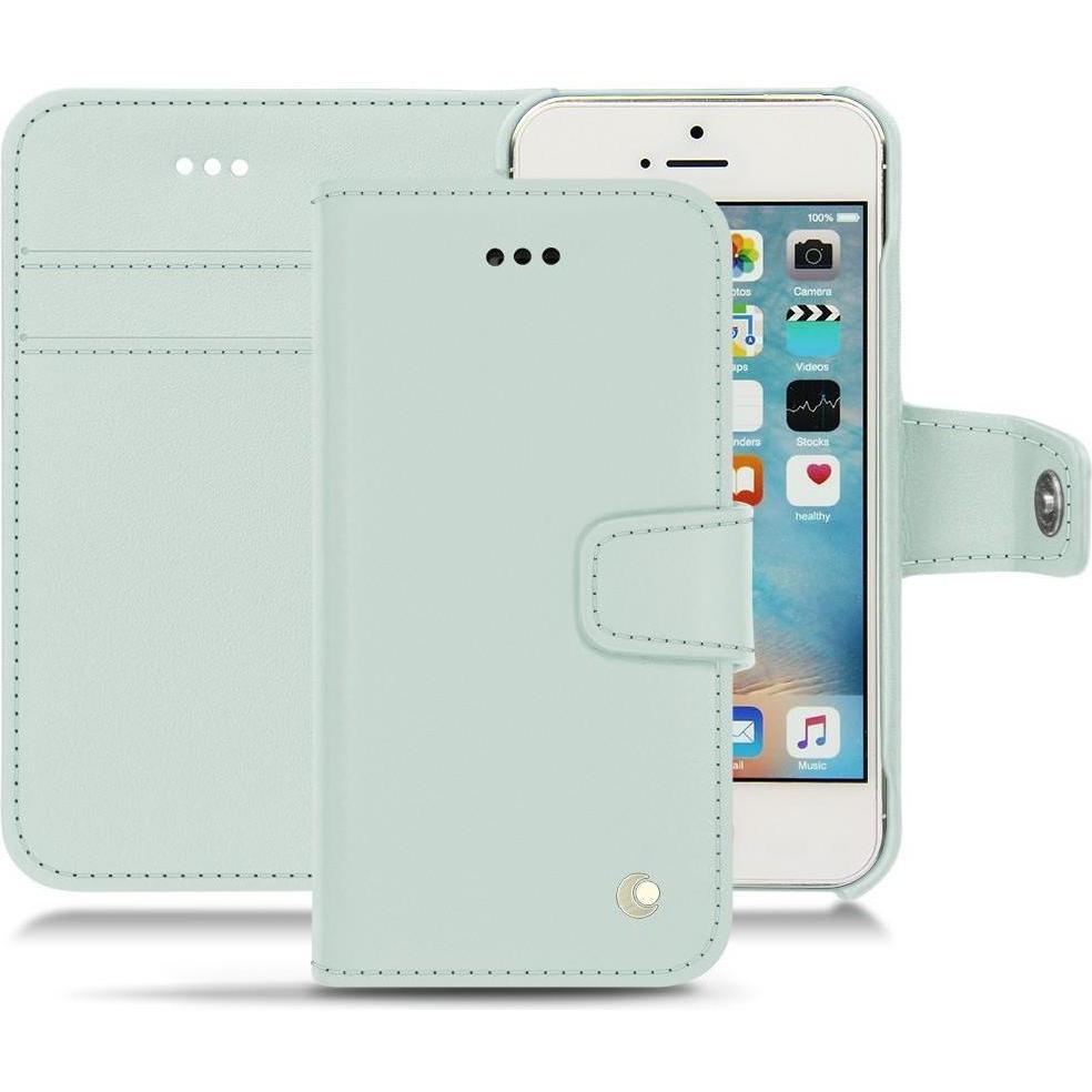 Noreve Lederschutzhülle Wallet (Apple iPhone SE), Smartphone Hülle, Blau