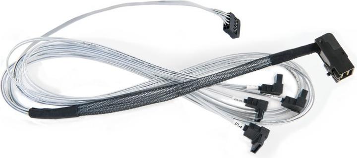 Produktbild Microchip Technology 2279900-R - 0,8 m - mini-SAS HD ×4 (SFF-8643) - 4 ×1 SATA - Rechts - Rechts - 6