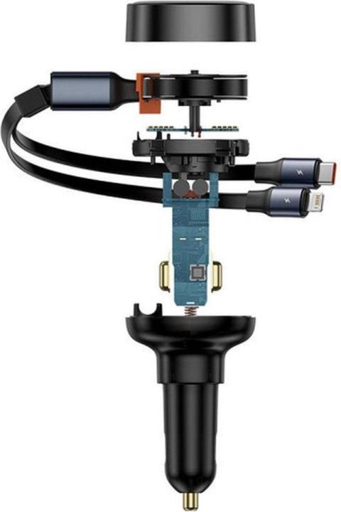 Actual product image Baseus Car Charger Enjoyment USB-C with USB-C cable and Lightning  60W