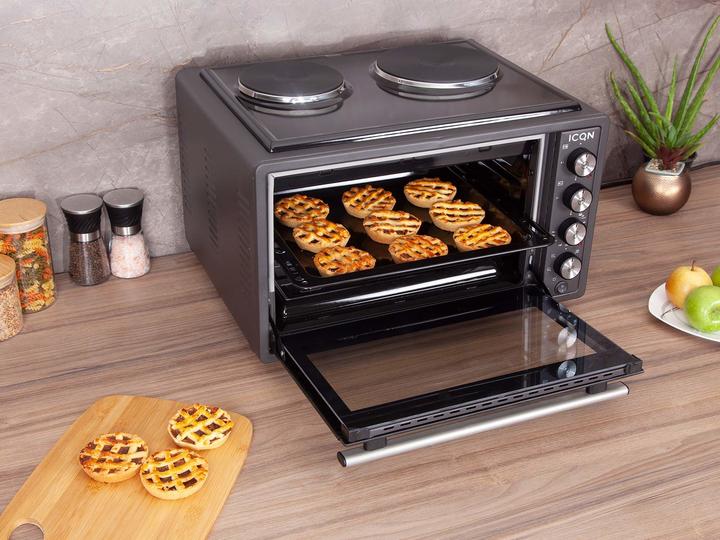 Actual product image Icqn 42 litre mini oven with hot plates