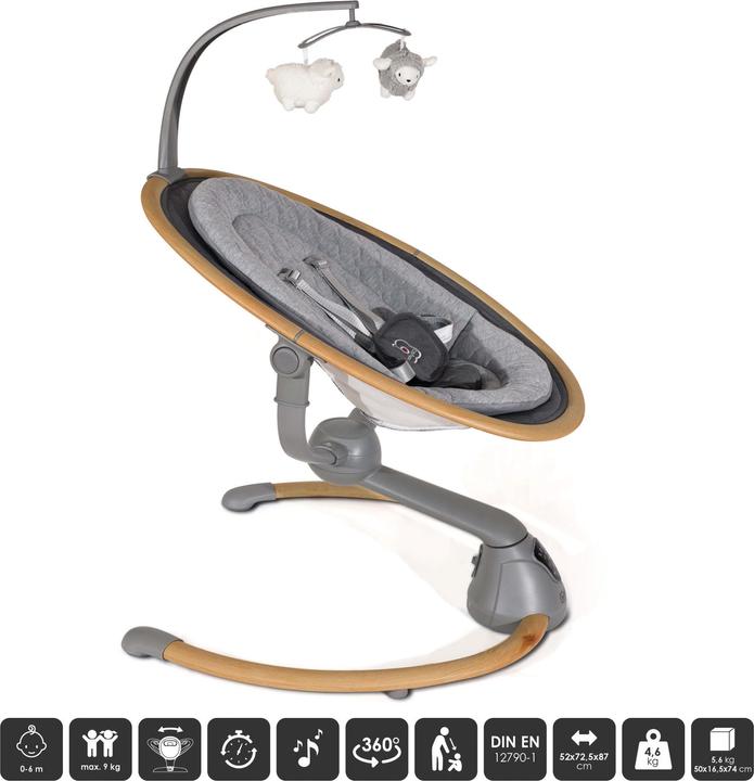 Produktbild BabyGo Babywippe Homey wood grey