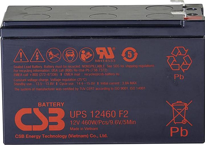 CSB Servers Battery Battery 12V, 9Ah, AGM | UPS12460F2 | 460 W