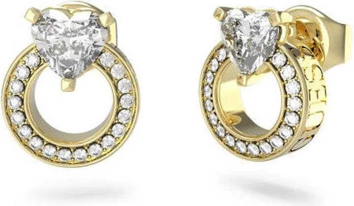 Produktbild Guess 10MM HEART CRYS CIRCLE T STUDS Ohrringe (Edelstahl)
