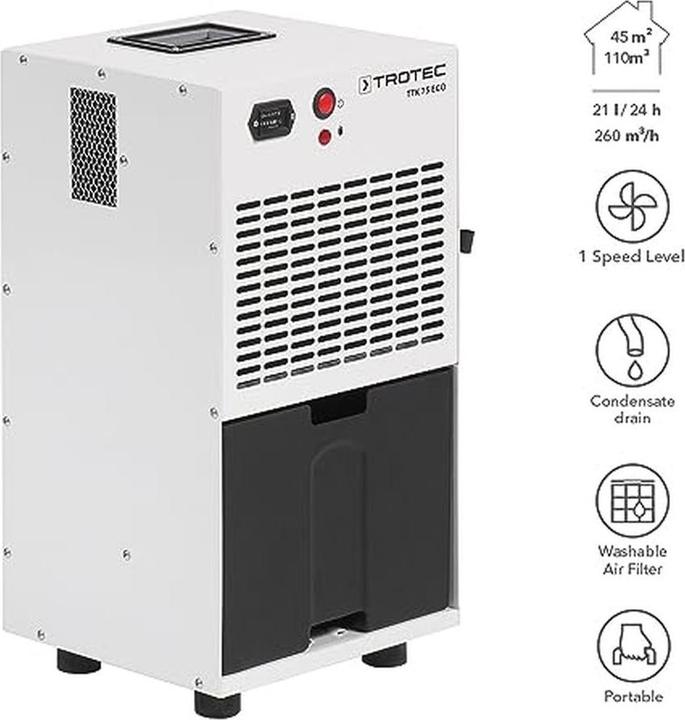 Actual product image Trotec 1120001110 TTK 75 ECO Luftentfeuchter Bautrockner 20L/24H (45 m², 20 l/24h)