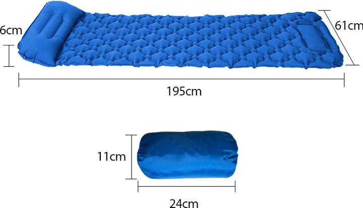 Produktbild Stride Aufblasbare Isomatte, 195x61x6cm, mit Fusspumpe, blau