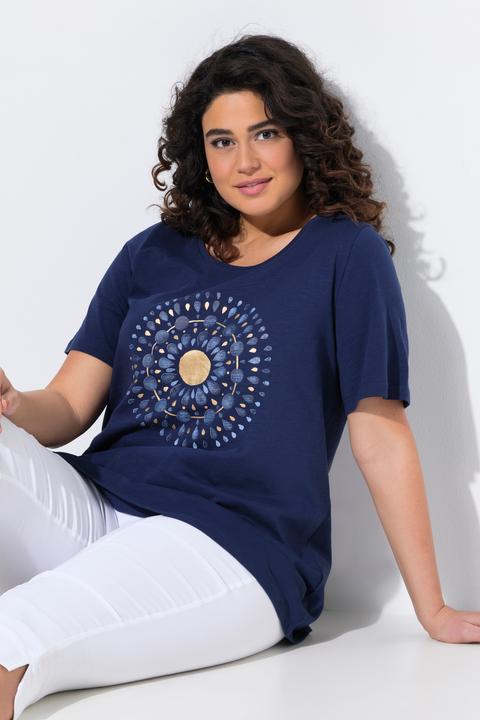 Produktbild Ulla Popken T-Shirt, Mandala, A-Linie, Rundhals, Halbarm (58)