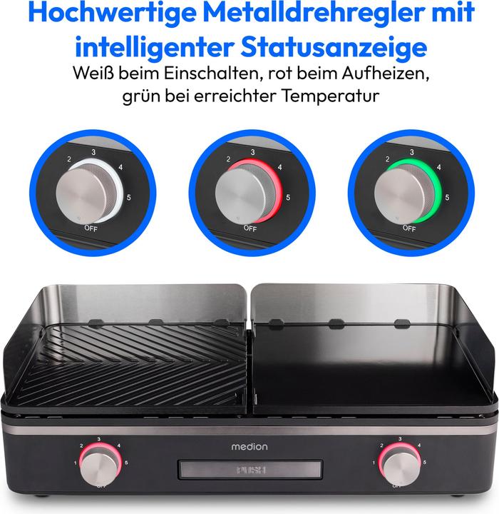 Actual product image Medion LIFE Tischgrill mit Dual-Zonen-System (MD12027)