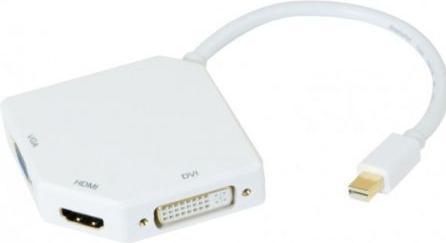 Générique Convertitore passivo da Mini DisplayPort 1.2 a DVI/HDMI/VGA (DVI, HDMI, VGA, 25 cm)