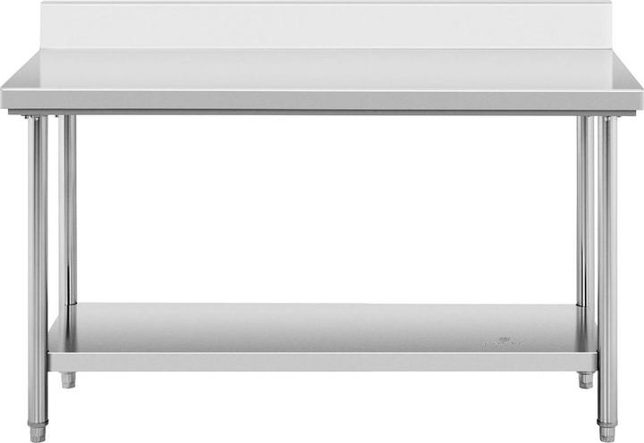 Image du produit Royal Catering Edelstahl Arbeitstisch Edelstahltisch Zerlegetisch 150 x 60 cm Aufkantung 159 kg