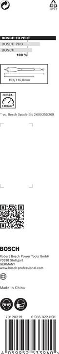 Productafbeelding Bosch Professional Zubehör Expert SelfCut Speed vlakke freesboor, 22 x 152 mm (4-22 millimeter)