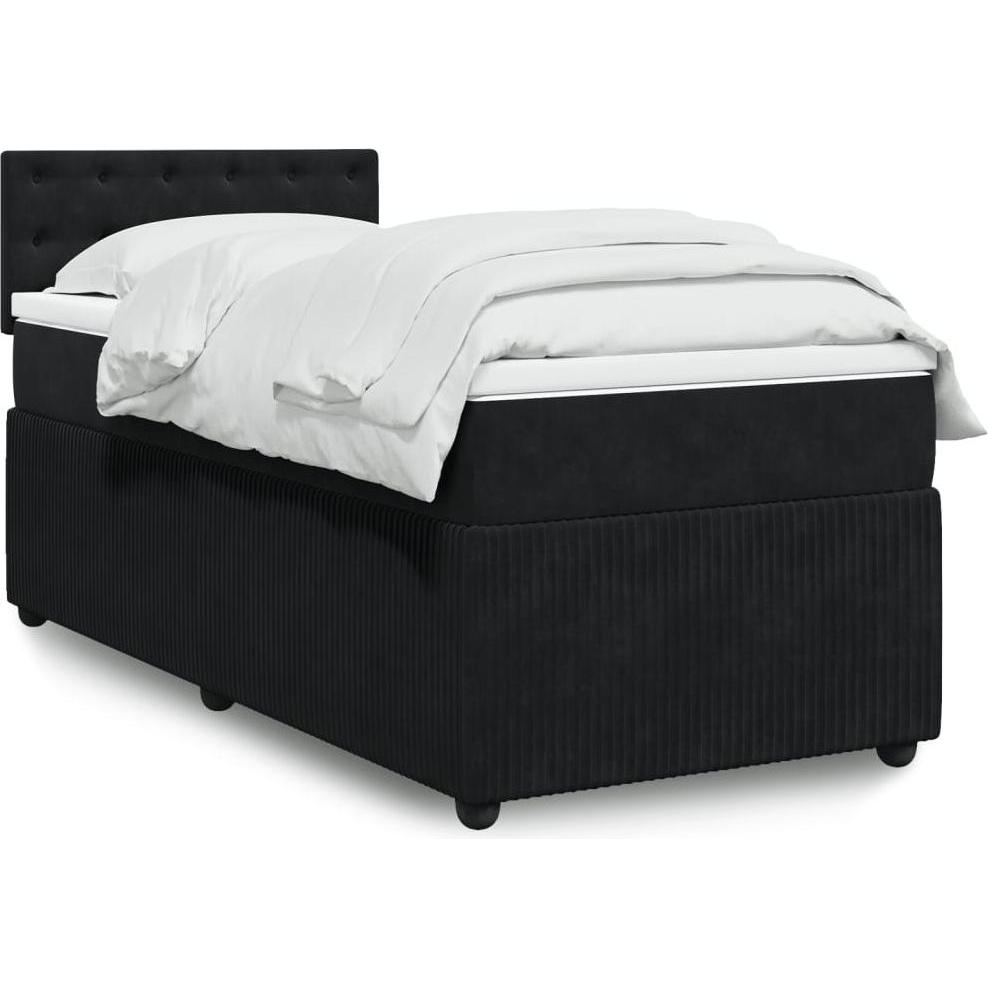 VidaXL, Bett, Bo x springbett mit Matratze 90 x 190 cm Samt (90 x 190 cm)