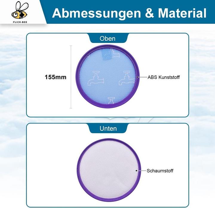 Actual product image Europart Motorschutzfilter wie dyson 917819-01 154mmØ für Staubsauger
