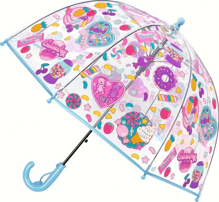 Actual product image Alopini Colourful princess umbrella with pocket edge cute transparent plastic printed unicorn