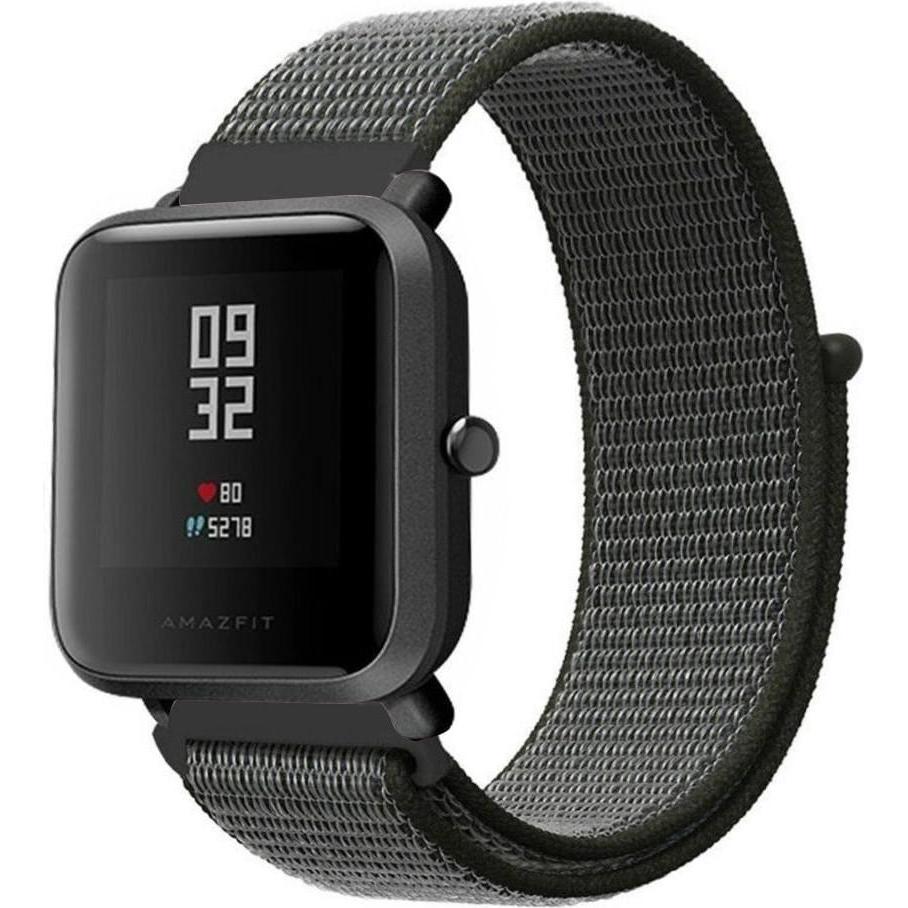 Strap-it Nylonarmband (20 mm, Nylon, Amazfit Bip), Uhrenarmband, Grün